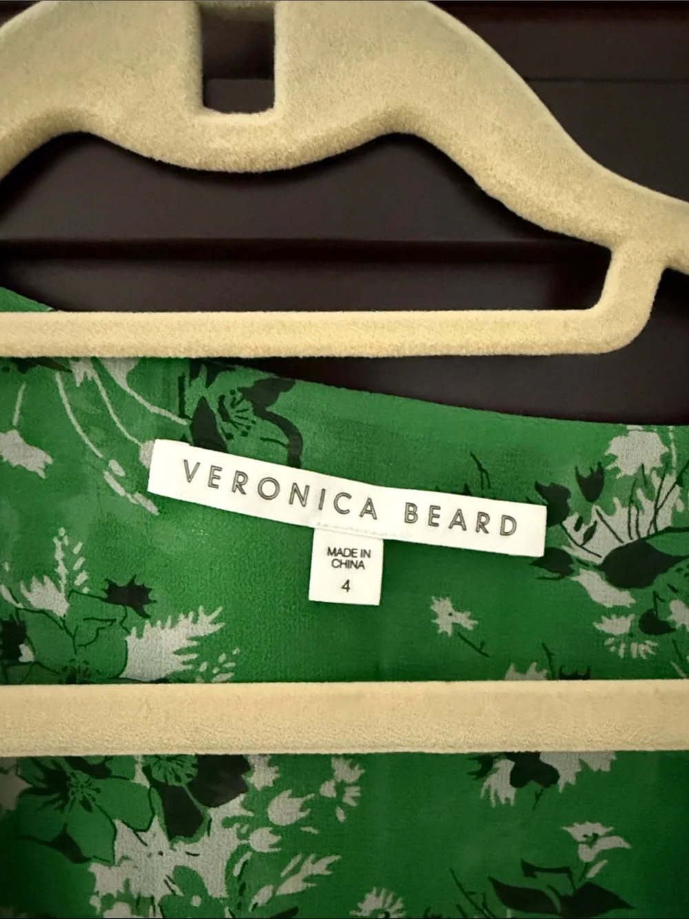 Veronica Beard Emerald Green Floral Wrap Dress size 4 - Picture 2 of 3